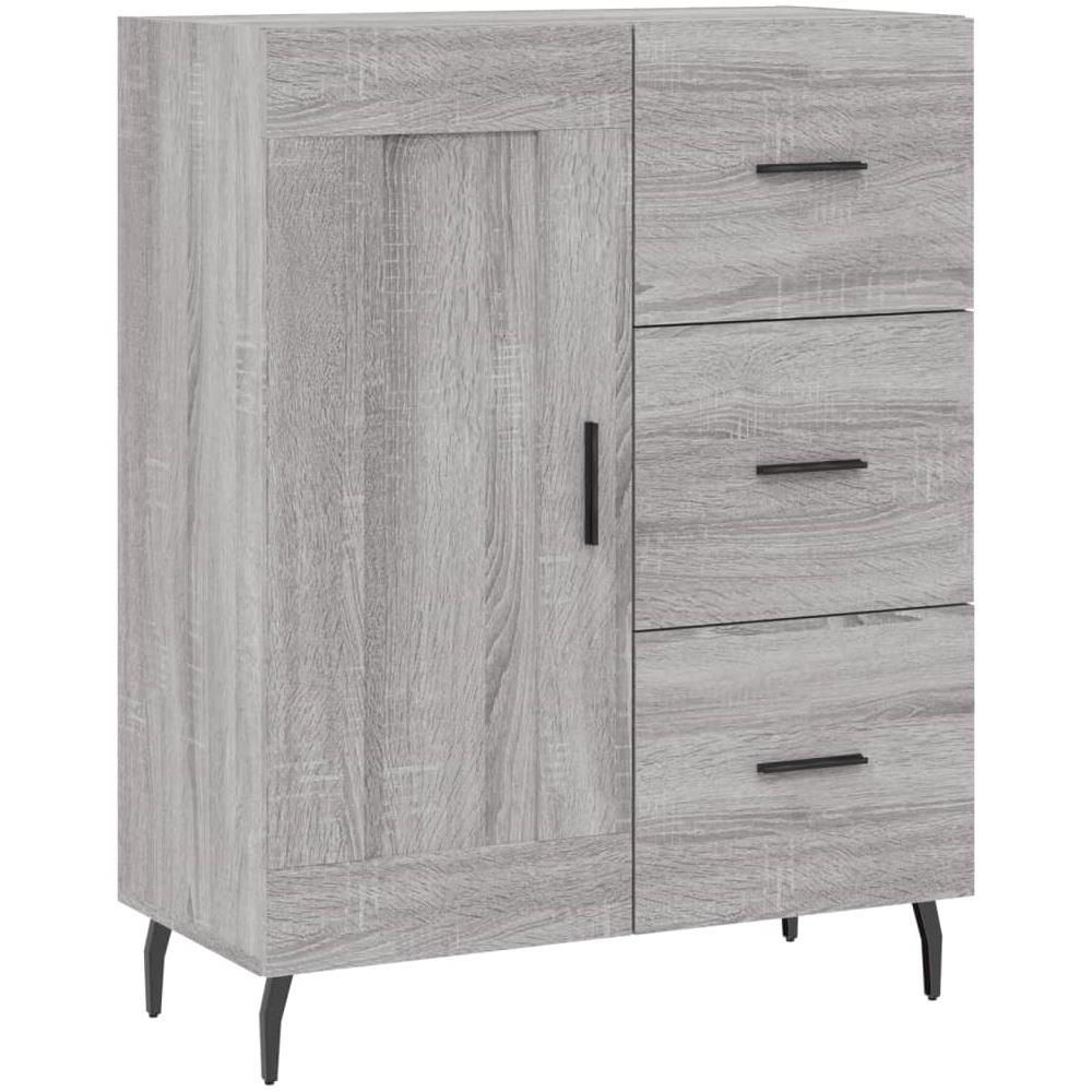 Credenza Grigio Sonoma 69,5x34x90 Cm In Legno Multistrato - Foto 2