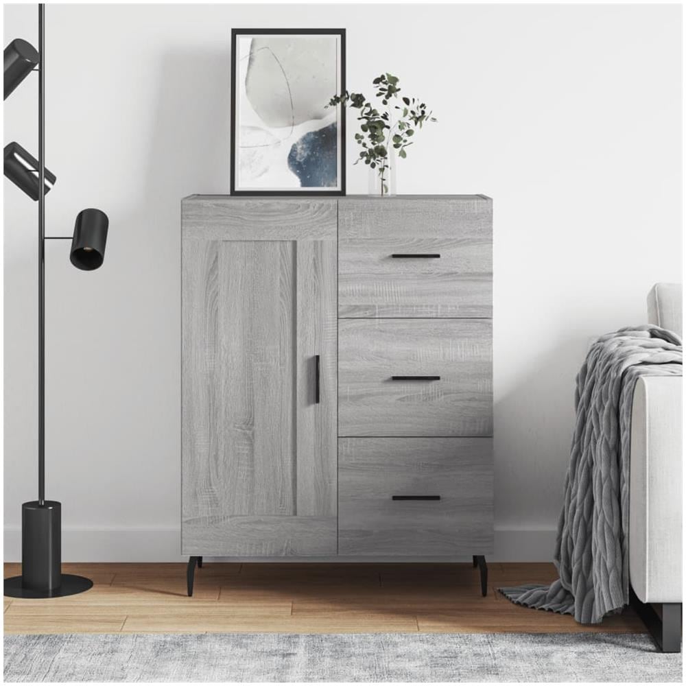 Credenza Grigio Sonoma 69,5x34x90 Cm In Legno Multistrato - Foto 1