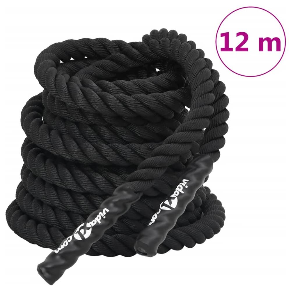 Corda Da Allenamento Nera 12 M 9 Kg In Poliestere - Foto 1