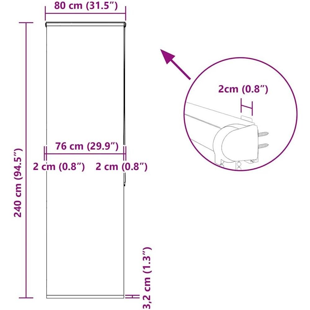 Tenda a Rullo per Doccia Cassonetto 80x240 cm Larghezza Tessuto - Foto 10