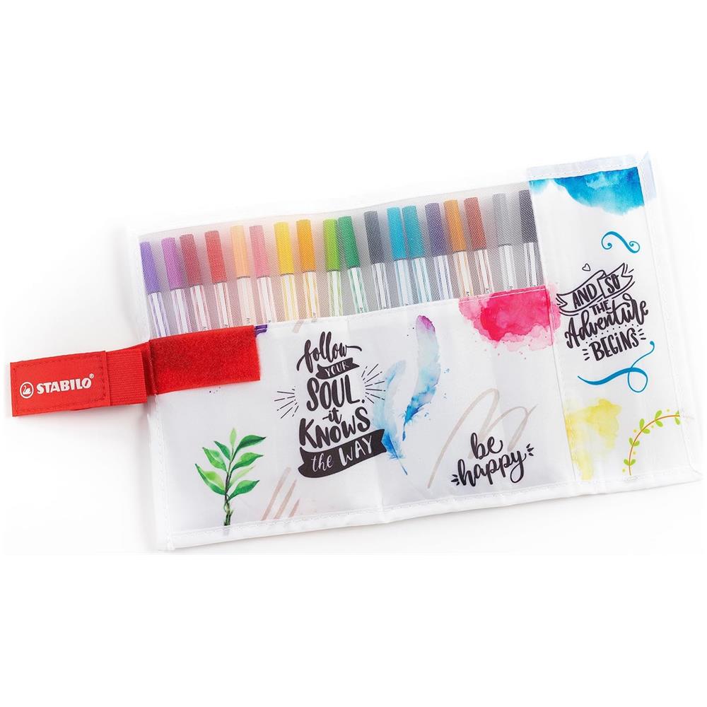 Pen 68 brush - Pennarello Premium con punta a pennello - Rollerset con 18 colori assortiti - Foto 2