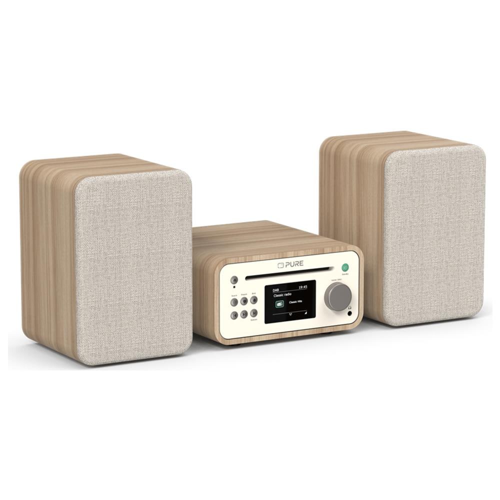 Classic Stereo Mini Microsistema audio per la casa 40 W Quercia, Bianco - Foto 2