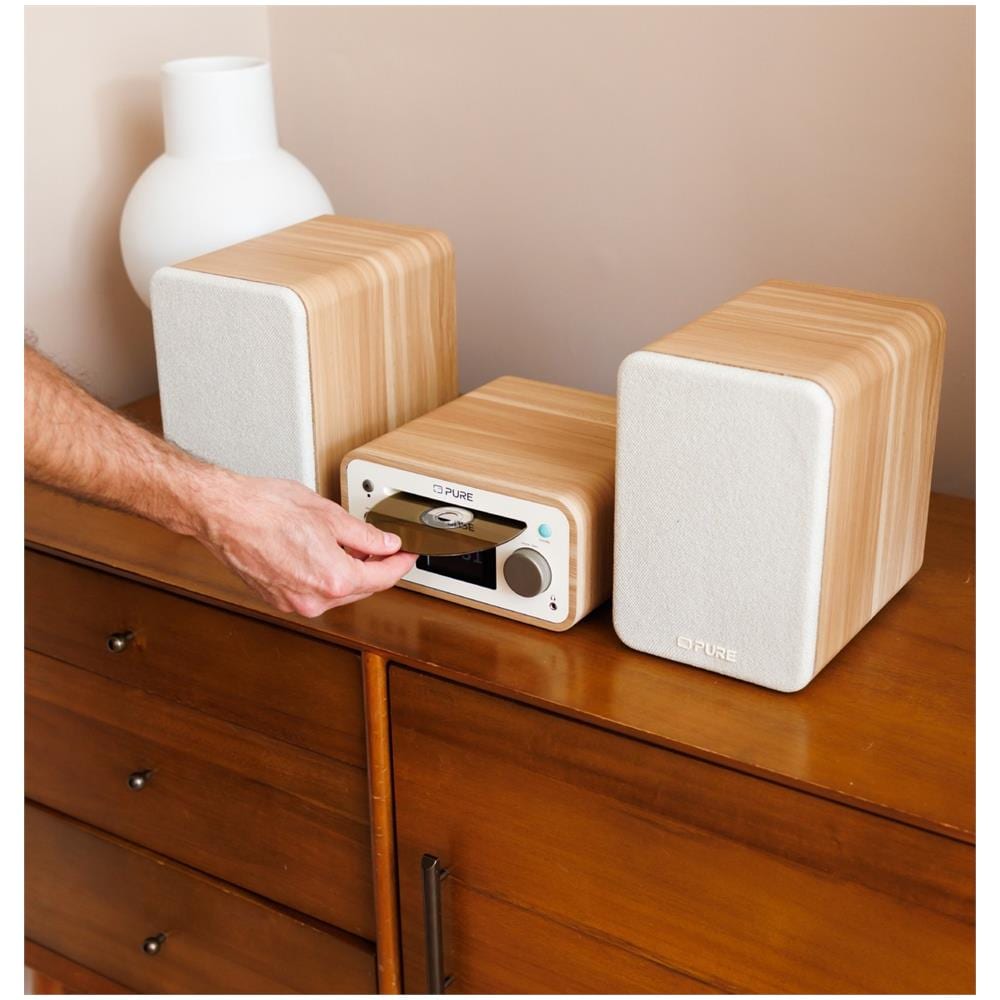 Classic Stereo Mini Microsistema audio per la casa 40 W Quercia, Bianco - Foto 7