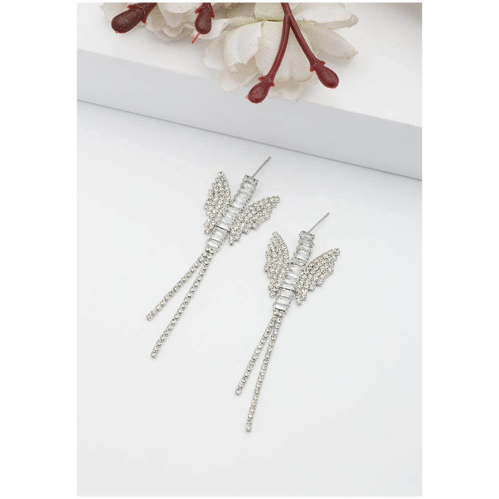 Orecchini Pendenti a Farfalla Brillanti - Foto 1