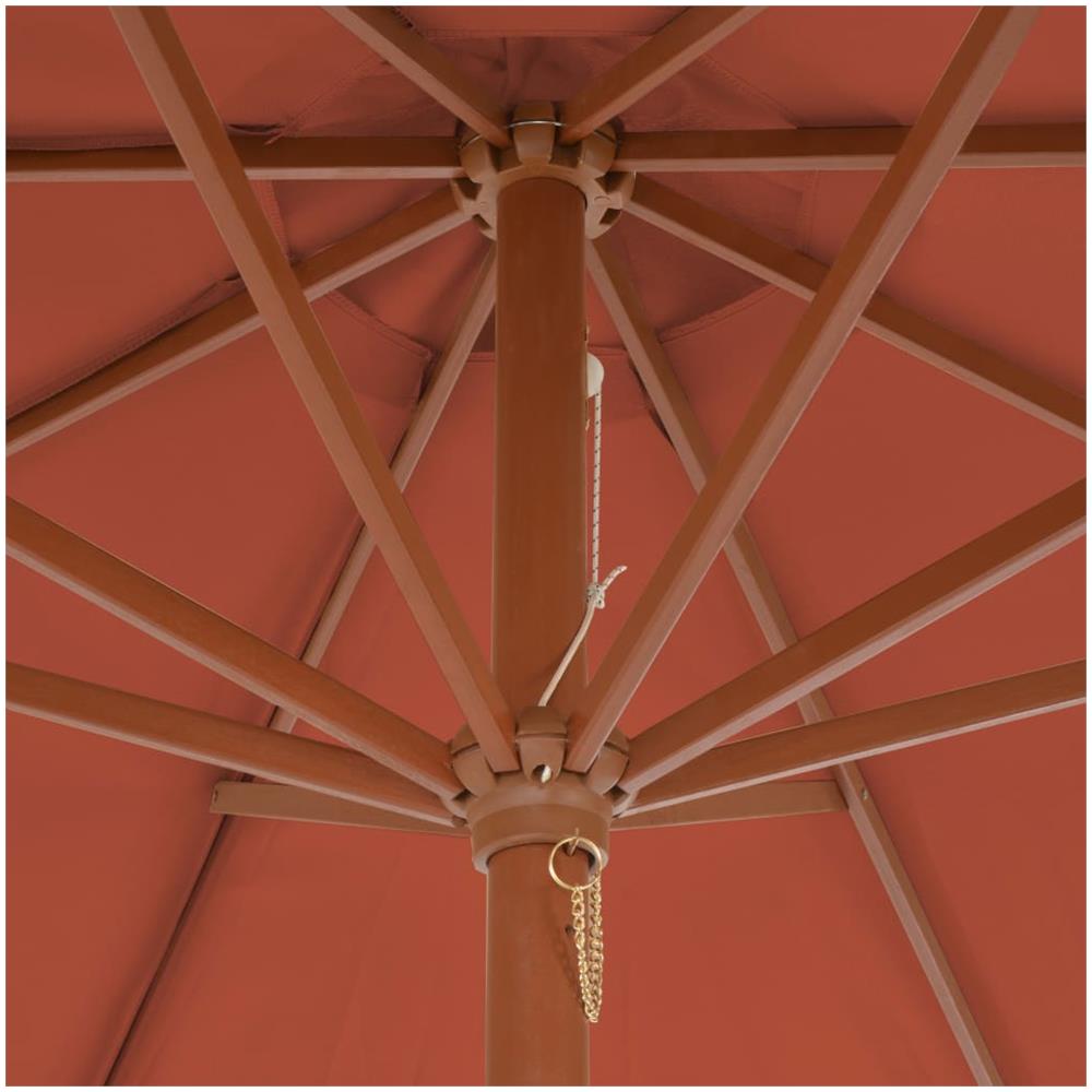 Ombrellone Da Esterni Con Palo In Legno 300 Cm Terracotta - Foto 2