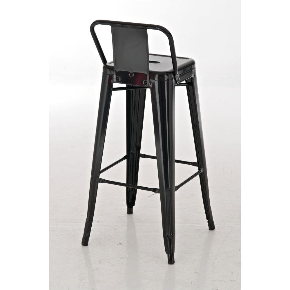 Set 2 Sgabelli Bar in Metallo Mason I Coppia Sgabelli Alti Bancone I Sgabelli Industrial H 77cm I Sgabello Pub Cucina con Schienale E Poggiapiedi Nero - Foto 2