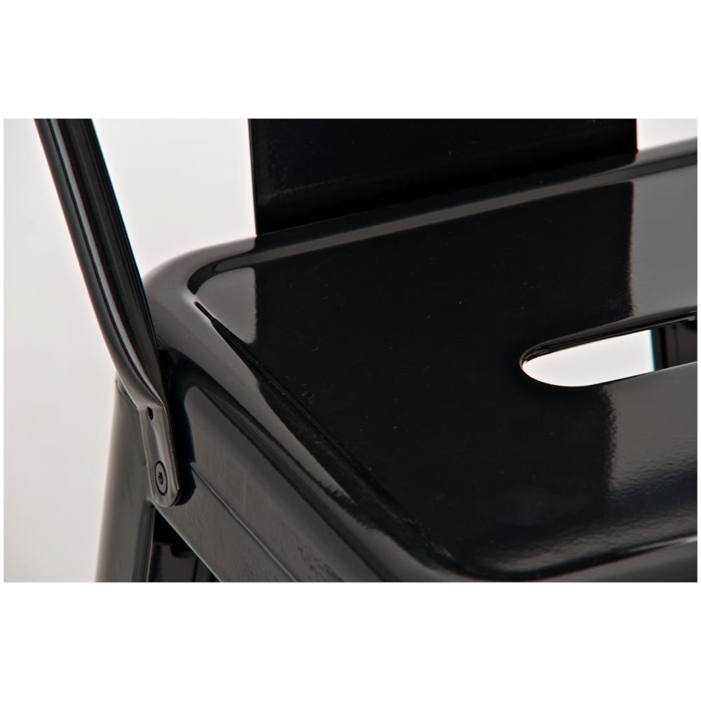 Set 2 Sgabelli Bar in Metallo Mason I Coppia Sgabelli Alti Bancone I Sgabelli Industrial H 77cm I Sgabello Pub Cucina con Schienale E Poggiapiedi Nero - Foto 5