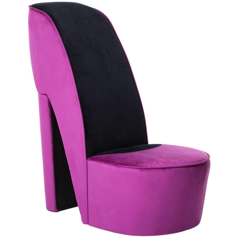 Poltrona A Forma Di Scarpa Con Tacco In Velluto Viola - Foto 1