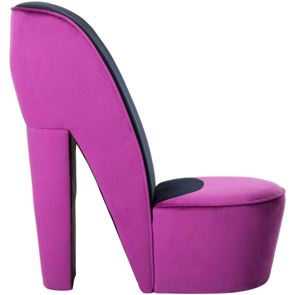Poltrona A Forma Di Scarpa Con Tacco In Velluto Viola - Foto 2