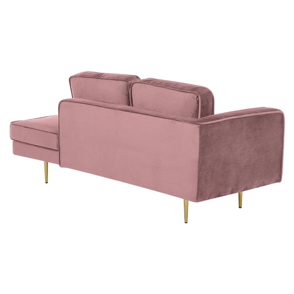 Chaise Longue In Velluto Rosa Sinistra Miramas - Foto 2