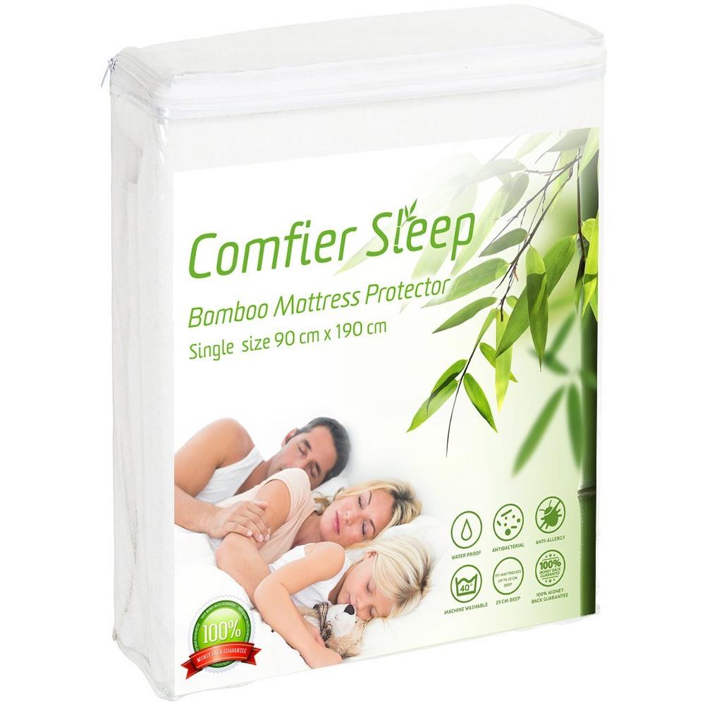 Impermeabile Coprimaterasso Standard Dimensione (90 X 190 Cm) Di Bamb Anti Allergia Naturalmente Raffreddamento Traspirante E Non Rumoroso Per Profonda Letto Singolo - Foto 1