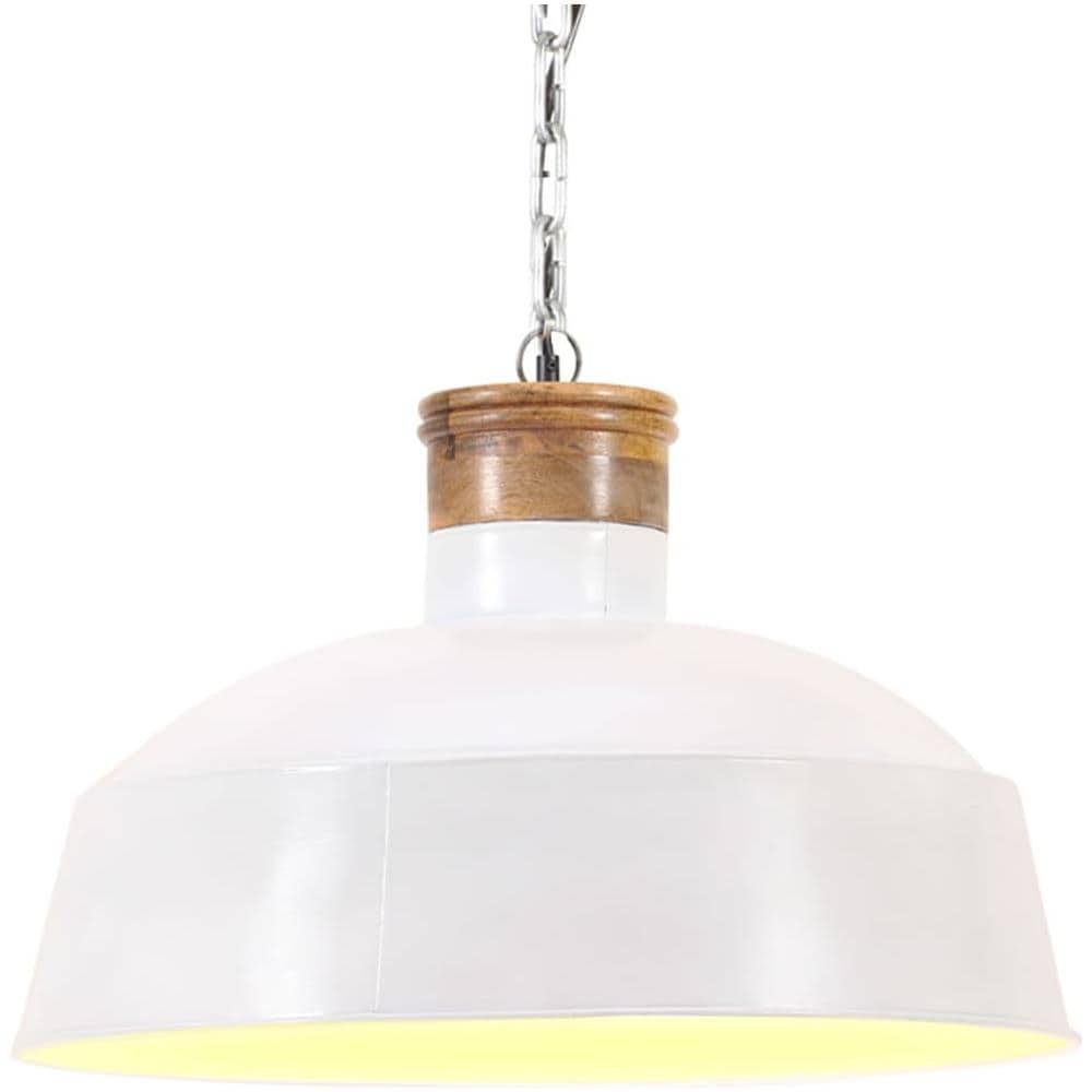 Lampada a Sospensione Industriale 58 cm Bianca E27 - Foto 1