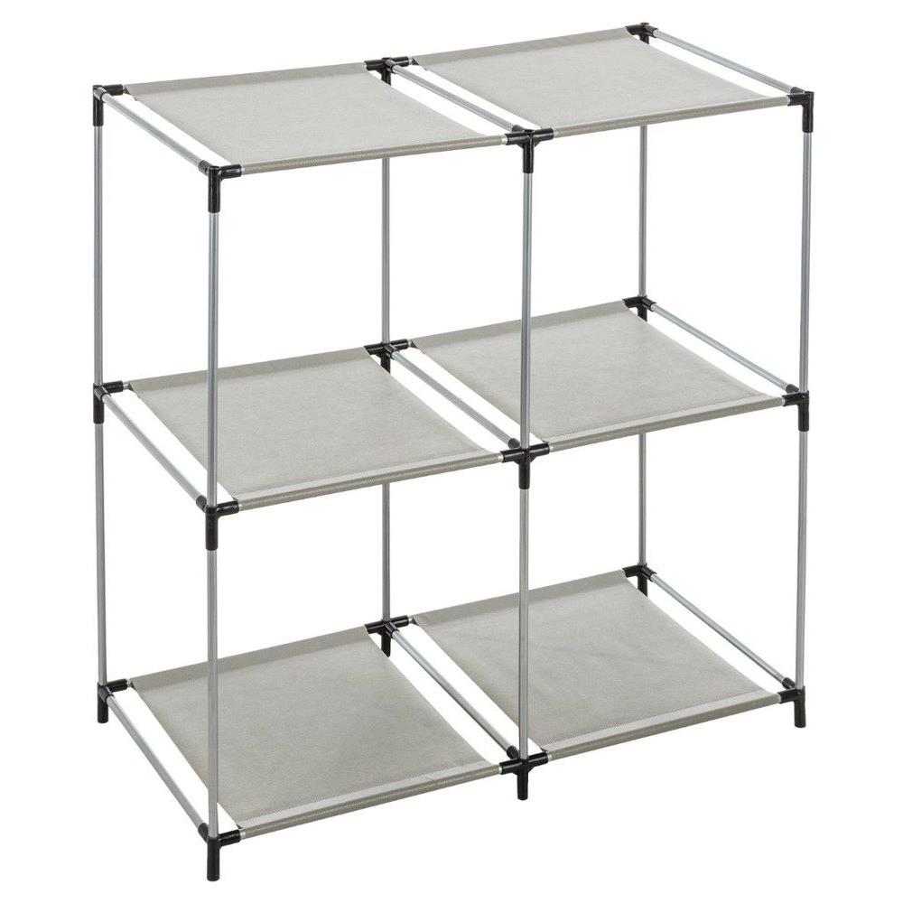 Scaffale Quattro Vani In Metallo E Sintetico Grigio Cube 68,5x34,5x H70 Cm - Foto 2