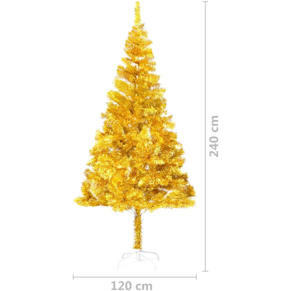 Albero Di Natale Artificiale Con Supporto Oro 240 Cm Pet - Foto 2