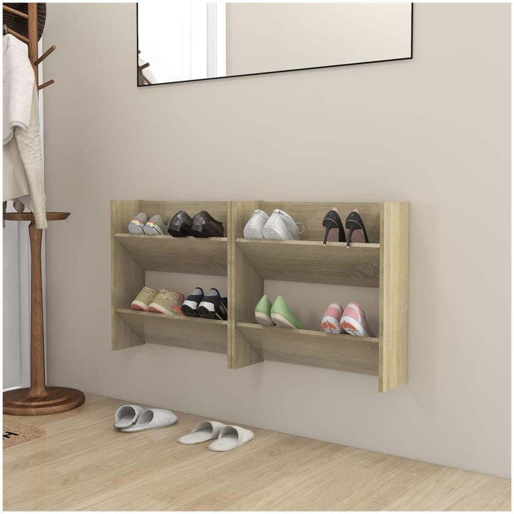 Scarpiere Muro 2 Pz Rovere Sonoma 60x18x60 Cm In Truciolato - Foto 1