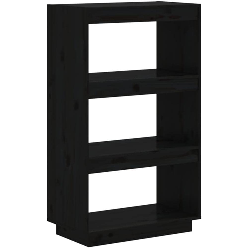 Libreria / divisorio Nero 60x35x103 Cm In Legno Massello Di Pino - Foto 2