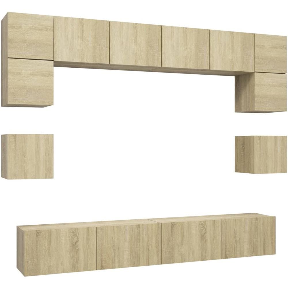 Set di Mobili TV 8 pz Rovere Sonoma in Legno Multistrato - Foto 1