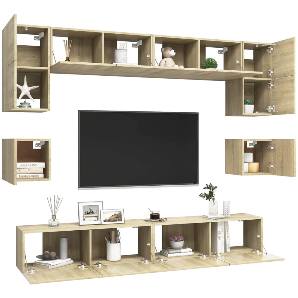 Set di Mobili TV 8 pz Rovere Sonoma in Legno Multistrato - Foto 10