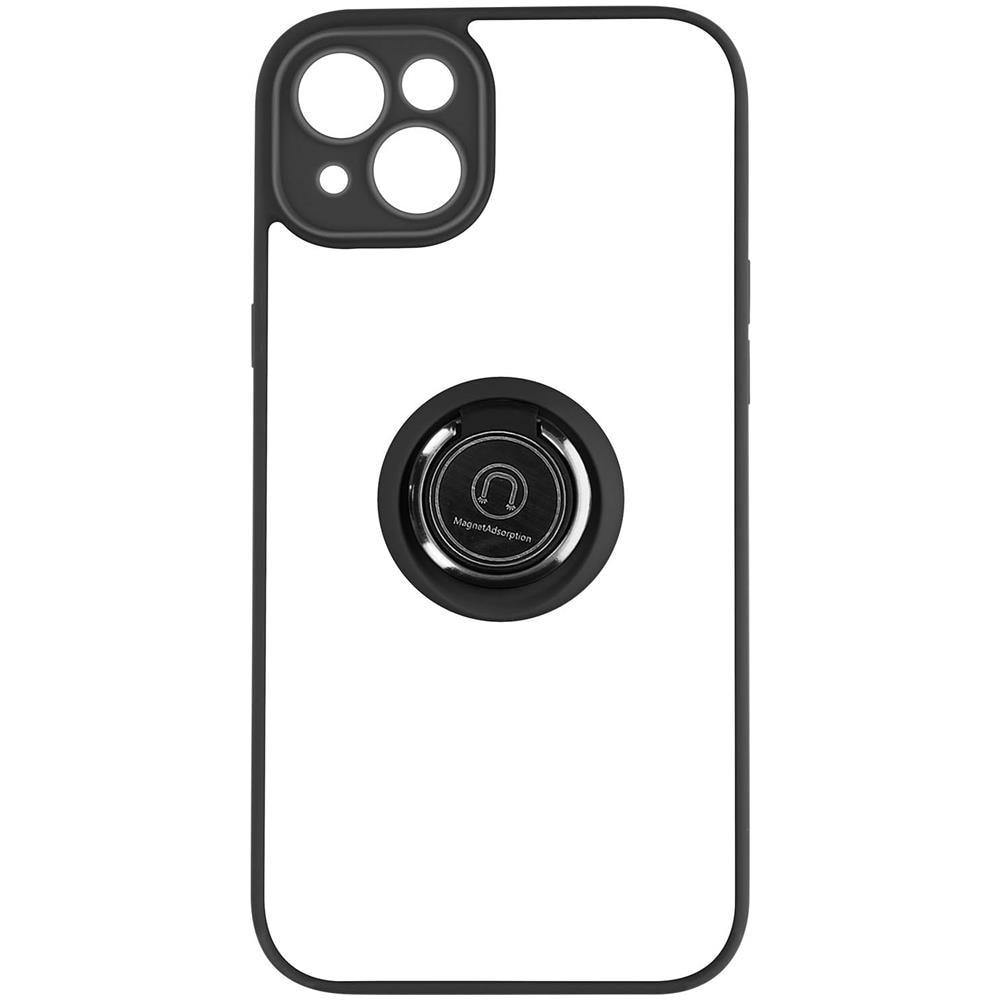Cover Iphone 14 Bimateria Anello Metallico Supporto Nera - Foto 1