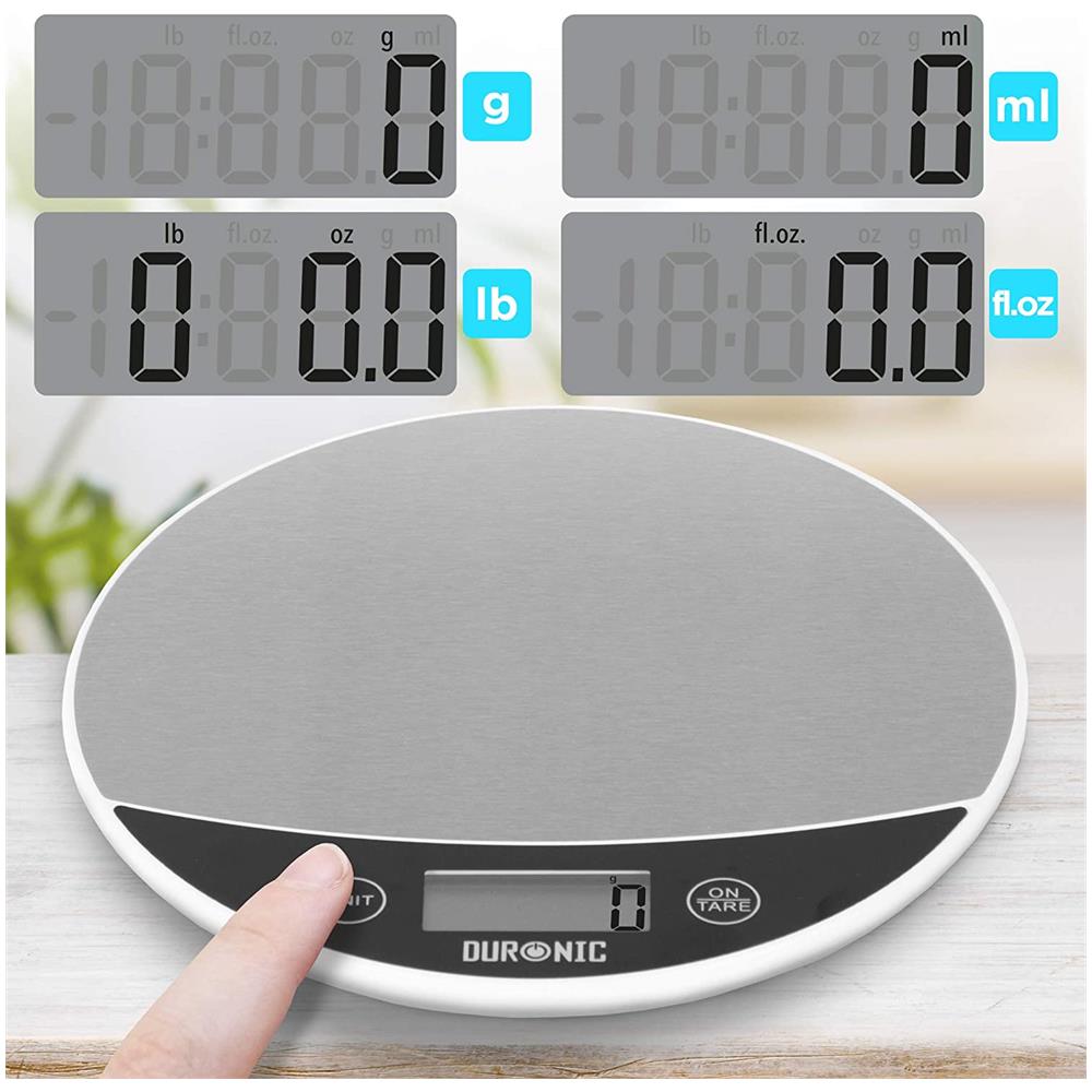 Ks3000 Bilancia Da Cucina | Bilancia Ad Alta Precisione Con Display Digitale | Portata 1g / 5 Kg Con Ciotola Da 2 L | Piattaforma Argento E Bianca | Funzione Tara | Ideale Per Cucina E Pasticceria - Foto 2