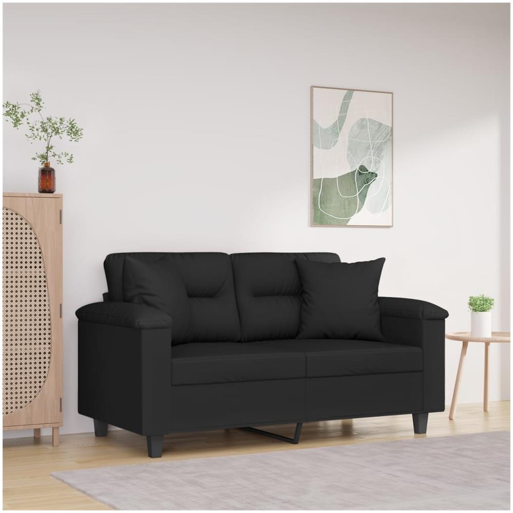 Cuscini Decorativi 2 Pz Nero 40x40 Cm In Tessuto Microfibra - Foto 1