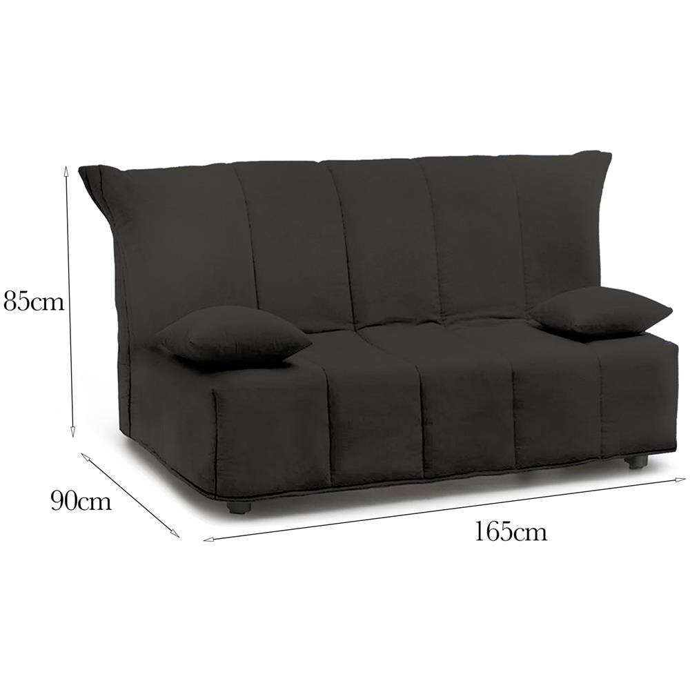 Divano Letto Allegra, Divano A 3 Posti, 100% Made In Italy, Sofà Soggiorno Con Apertura A Carrello, In Tessuto Imbottito, Con Cuscini Inclusi, Cm 165x90h85, Grigio - Foto 4