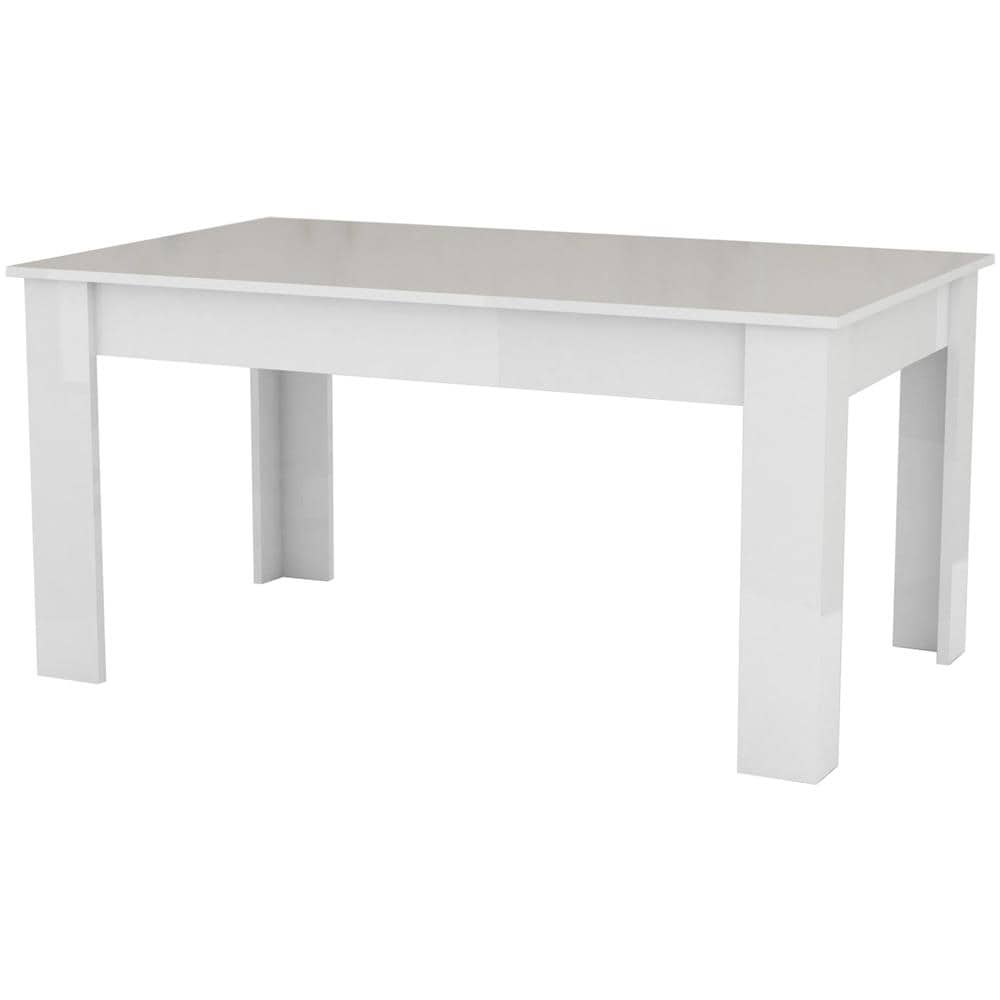Tavolo Allungabile Nanni, Consolle Allungabile Fino A 10 Posti, Consolle Estensibile 100% Made In Italy, Cm 140/190x90h75, Bianco Lucido - Foto 2