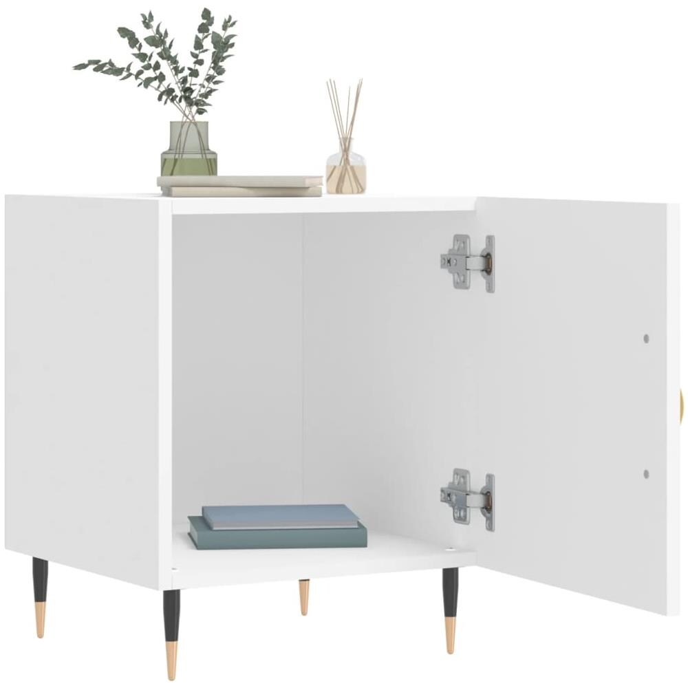 Comodini 2 Pz Bianchi 40x40x50 Cm In Legno Multistrato - Foto 3