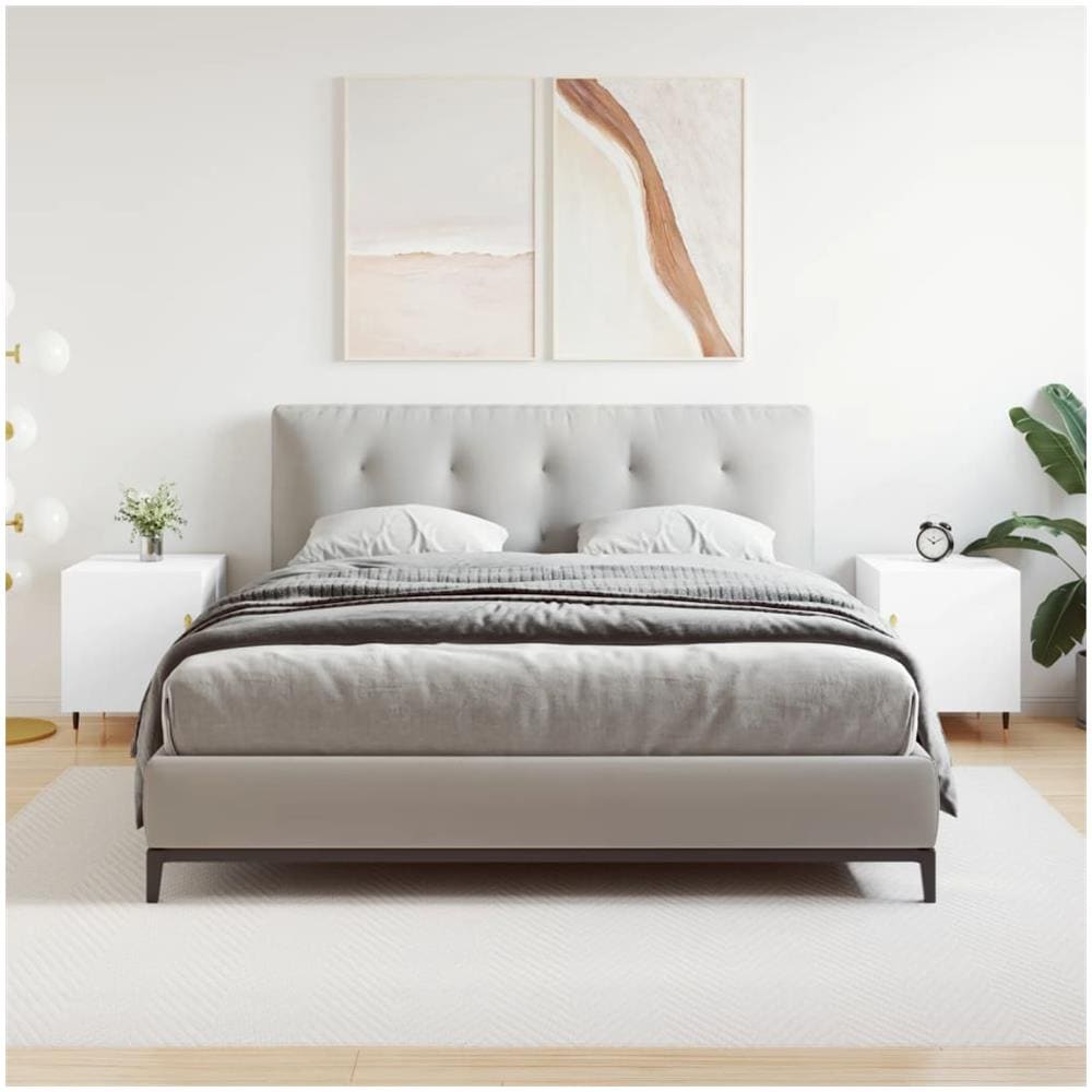 Comodini 2 Pz Bianchi 40x40x50 Cm In Legno Multistrato - Foto 1