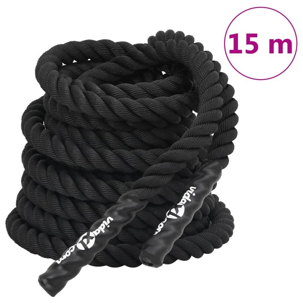 Corda Da Allenamento Nera 15 M 11 Kg In Poliestere - Foto 1