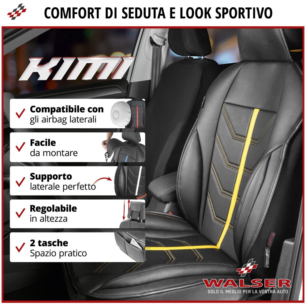 Coprisedili Auto Kimi Nero /giallo - Foto 2