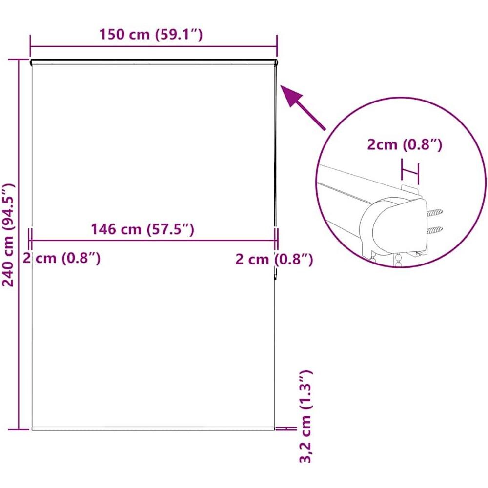 Tenda a Rullo Doccia Cassonetto 150x240 cm Larghezza Tessuto - Foto 10