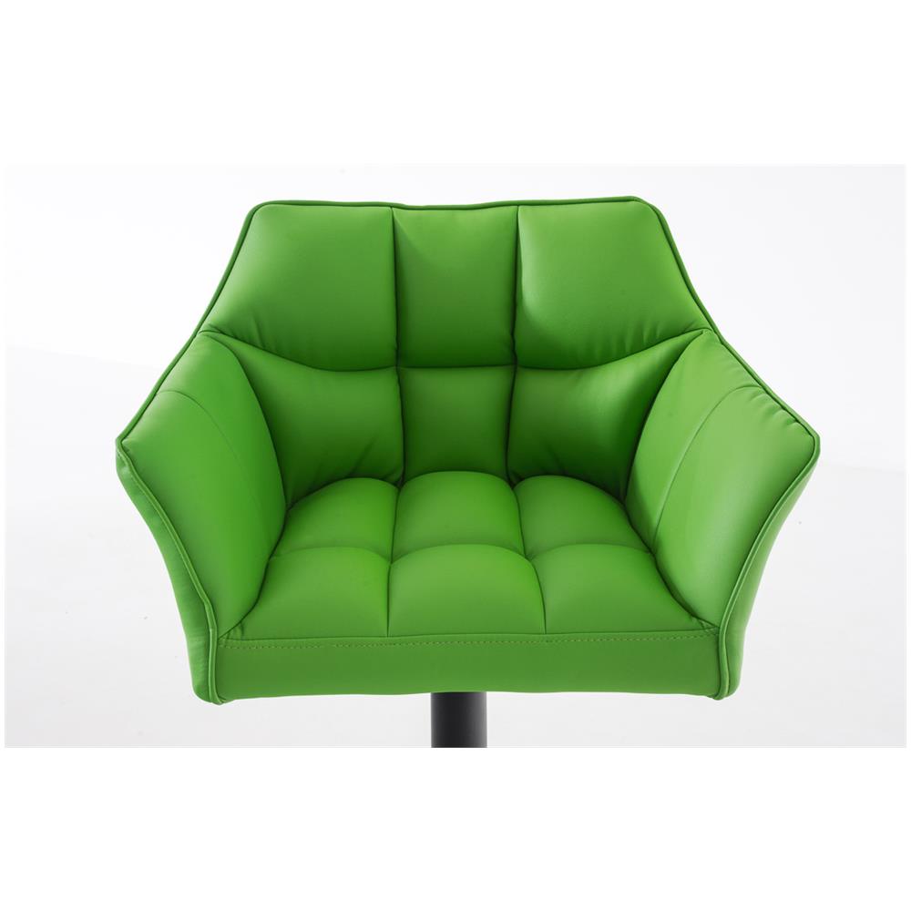 Sgabello Alto Regolabile Damaso in Similpelle I Sgabello Bancone con Braccioli E Schienale Imbottiti E Poggiapiedi, H 58-83 CM Verde Nero - Foto 5