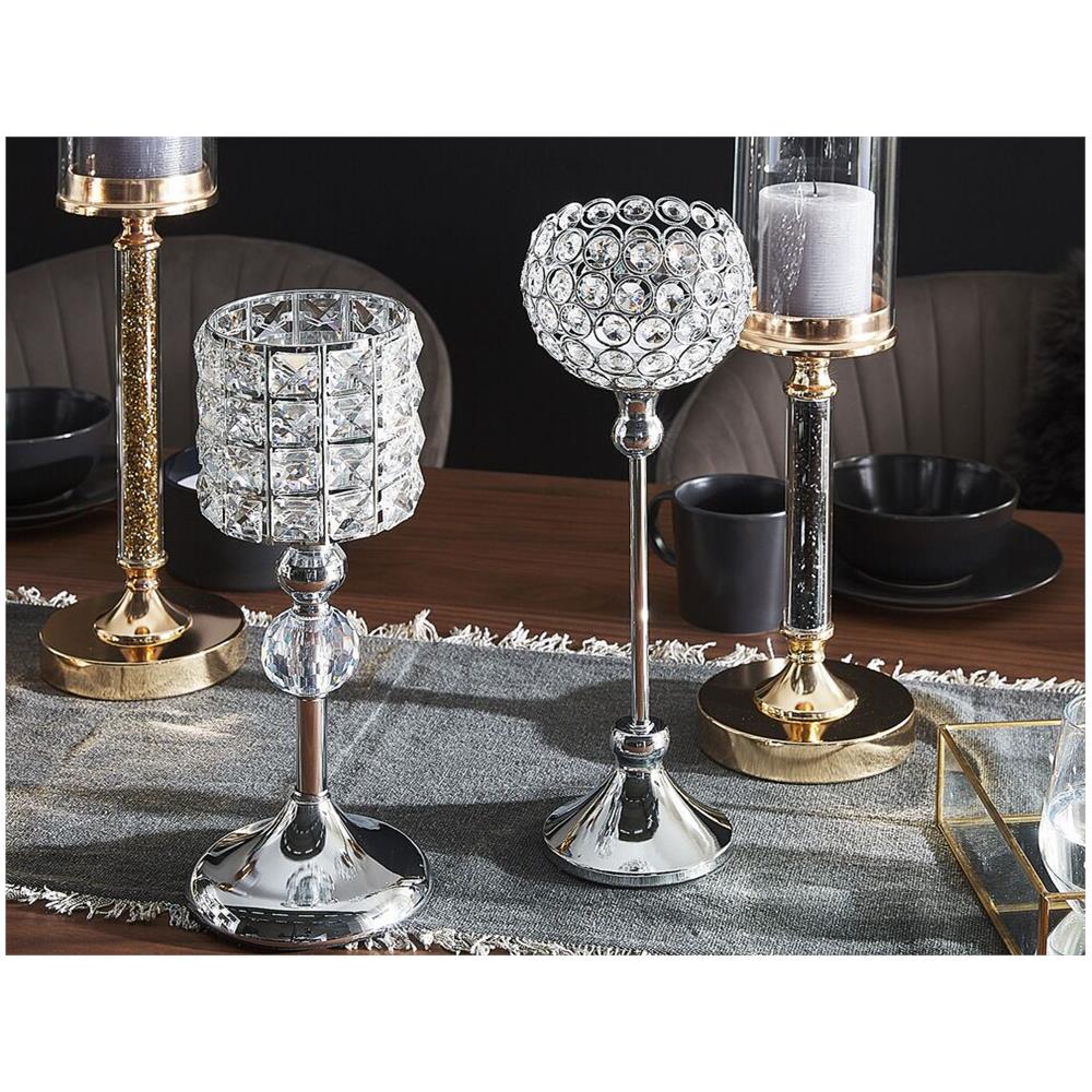 Portacandele Tealight Color Argento 27 Cm Esternay - Foto 2