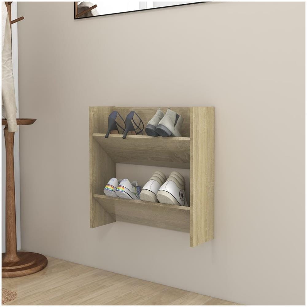 Scarpiera A Muro Rovere Sonoma 60x18x60 Cm In Truciolato - Foto 1