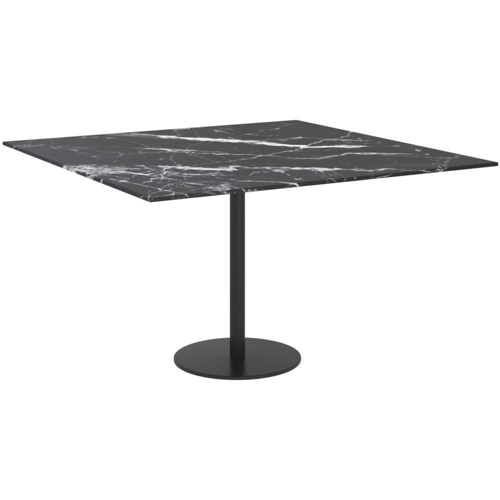 Piano Tavolo Nero 70x70 Cm 6mm In Vetro Temperato Aspetto Marmo - Foto 2