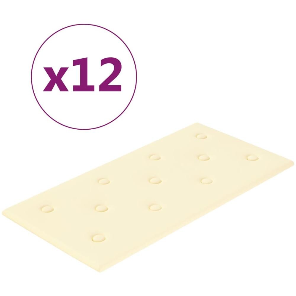 Pannelli Murali 12 Pz Crema 60x30 Cm Similpelle 2,16 M - Foto 2