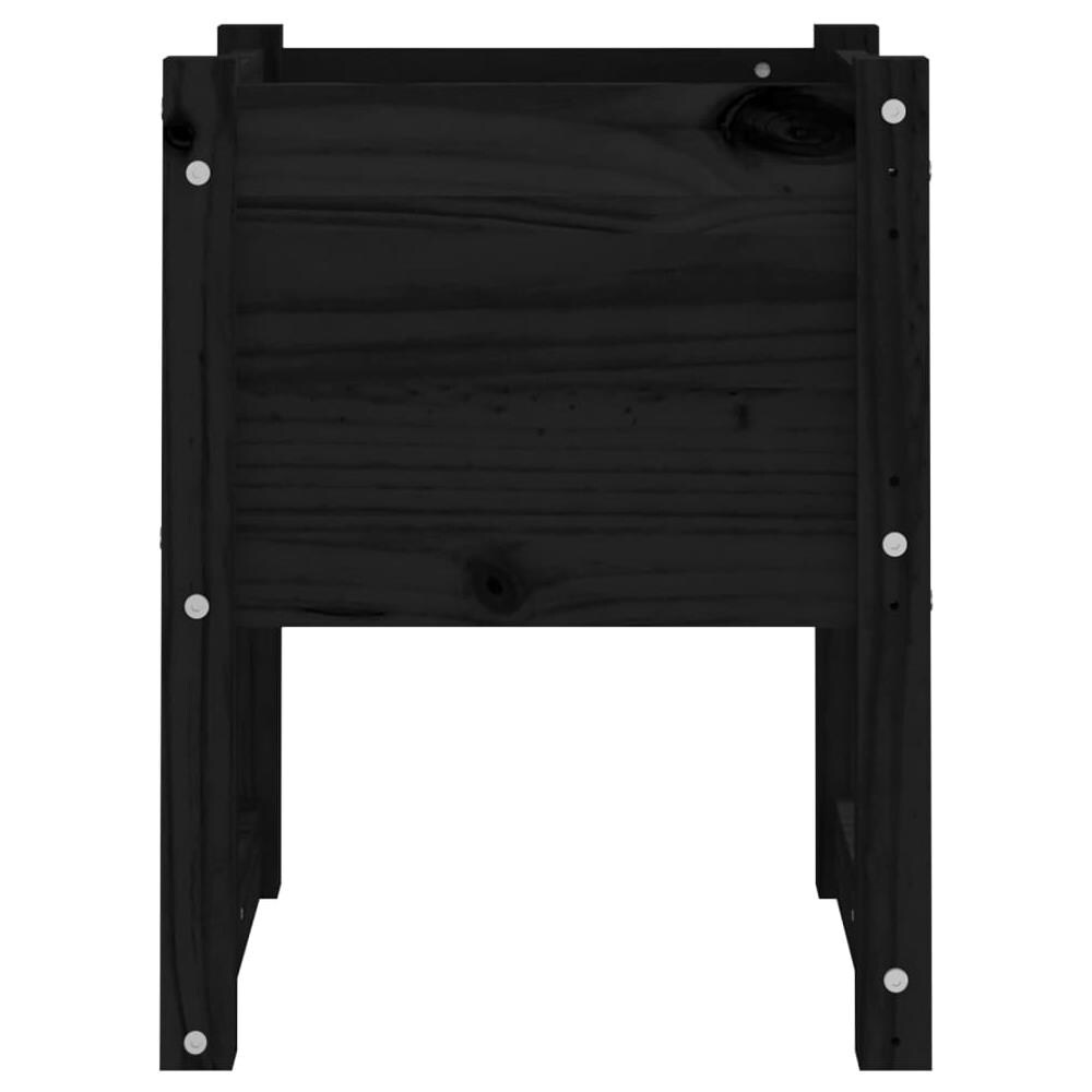 Fioriere 2 pz Nero 40x40x52,5 cm in Legno Massello di Pino - Foto 2