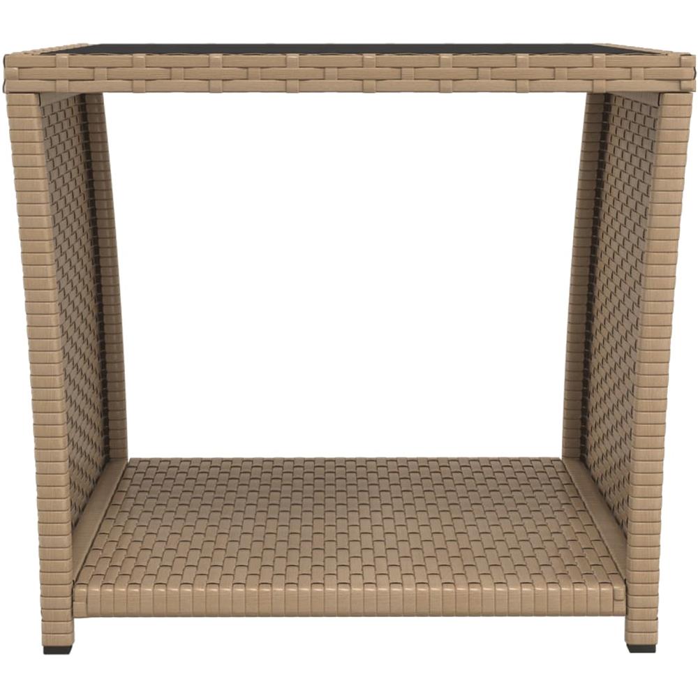 Tavolino Con Piano Vetro Beige In Polyrattan E Vetro Temperato - Foto 3