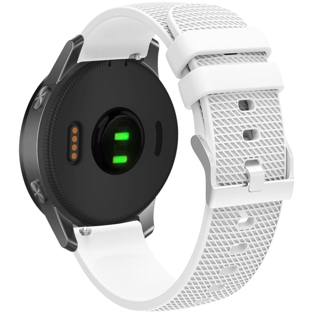 Cinturino Per Orologio In Silicone Con Motivo A Quadri Per Garmin Vivoactive 4 18 Mm White - Foto 2