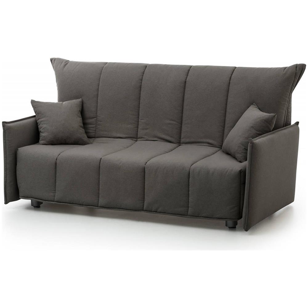 Divano Letto Allyson, Divano A 3 Posti, 100% Made In Italy, Sofà Soggiorno Con Apertura A Carrello, In Tessuto Imbottito, Con Braccioli Standard, Cm 190x90h85, Grigio - Foto 2