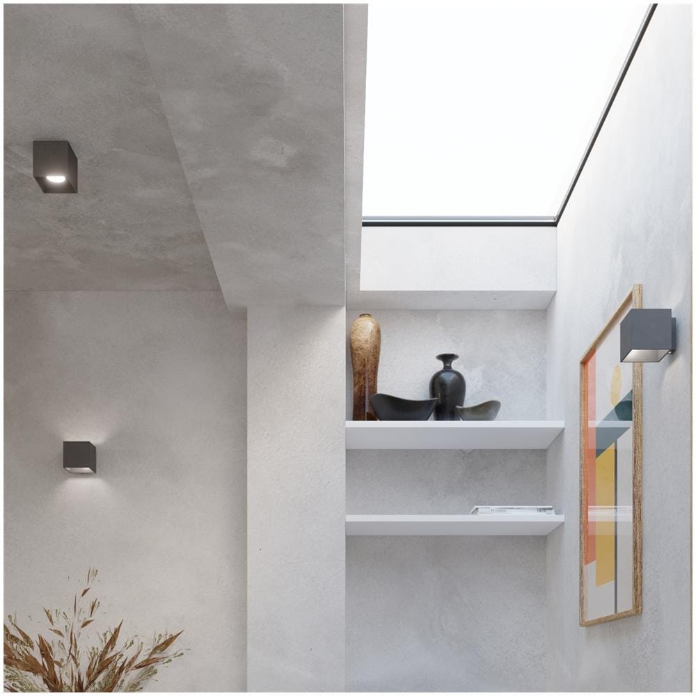 Sollux Lighting Lampada Da Soffitto Quad 1 Antracite Sl.0567 - Moderno Lampade Da Soffitto Antracite 10x10x10 Cm - Foto 1