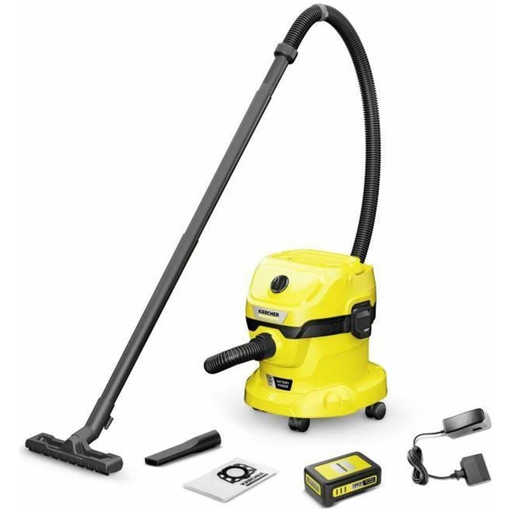 WD 2-18 12 L Aspiratore a cilindro Secco e bagnato 225 W Sacchetto per la polvere Colore Nero Giallo - Foto 1