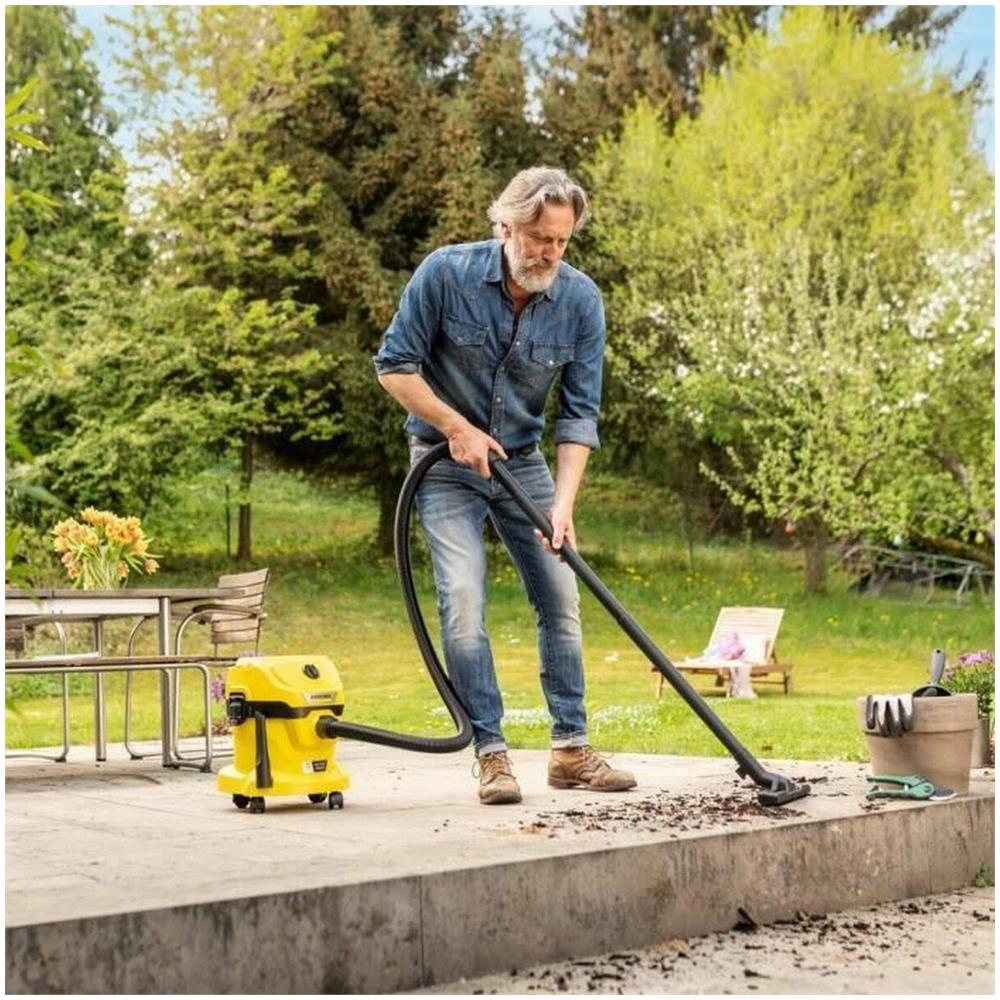 WD 2-18 12 L Aspiratore a cilindro Secco e bagnato 225 W Sacchetto per la polvere Colore Nero Giallo - Foto 5