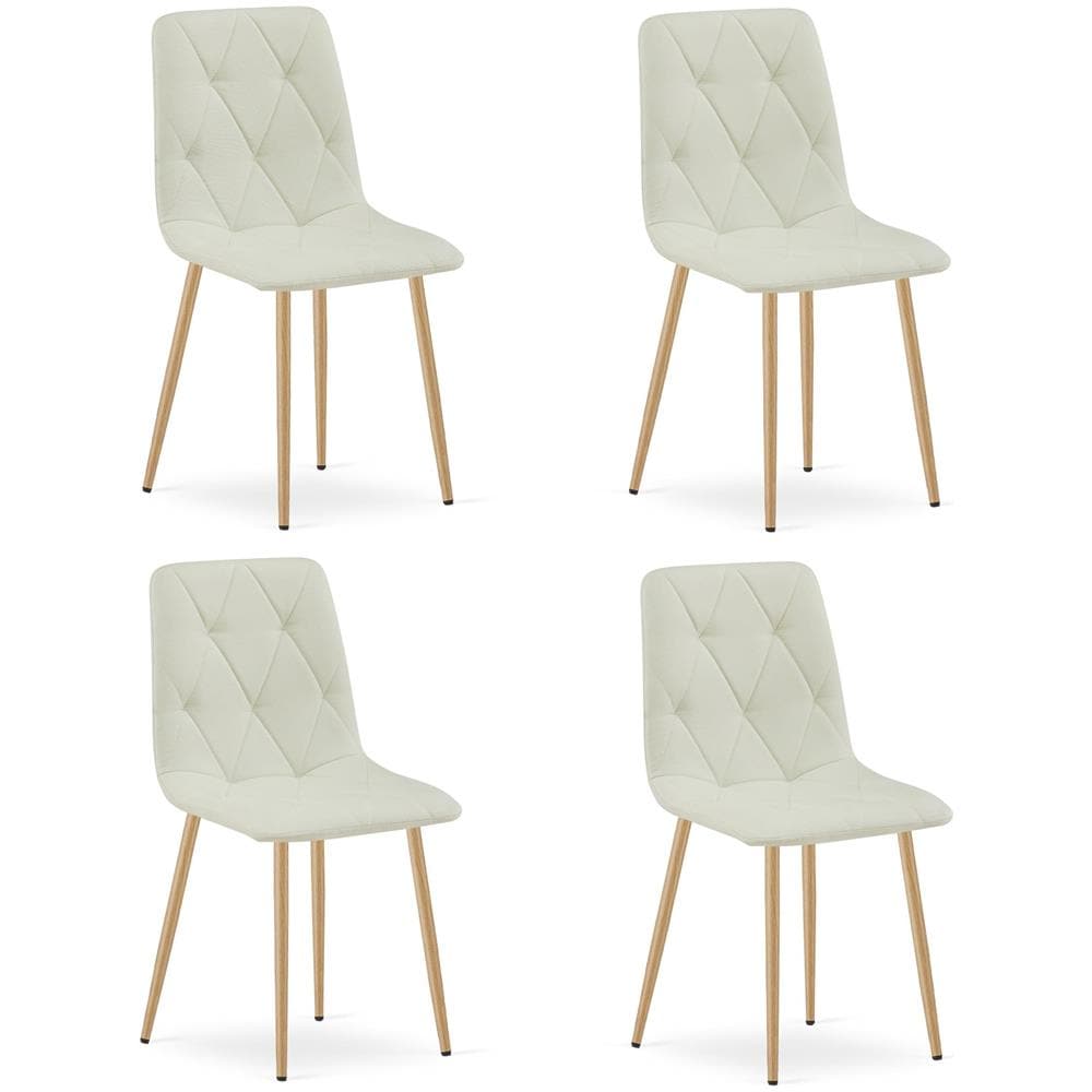 Sedia imbottita TYRA - Elegante beige per soggiorno x 4 - Foto 1