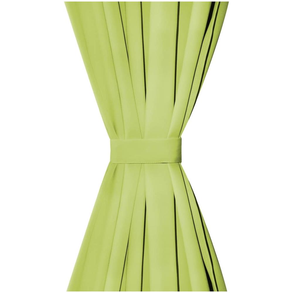 2 Pz Tende In Micro Raso Con Passanti 140x175 Cm Verdi - Foto 4