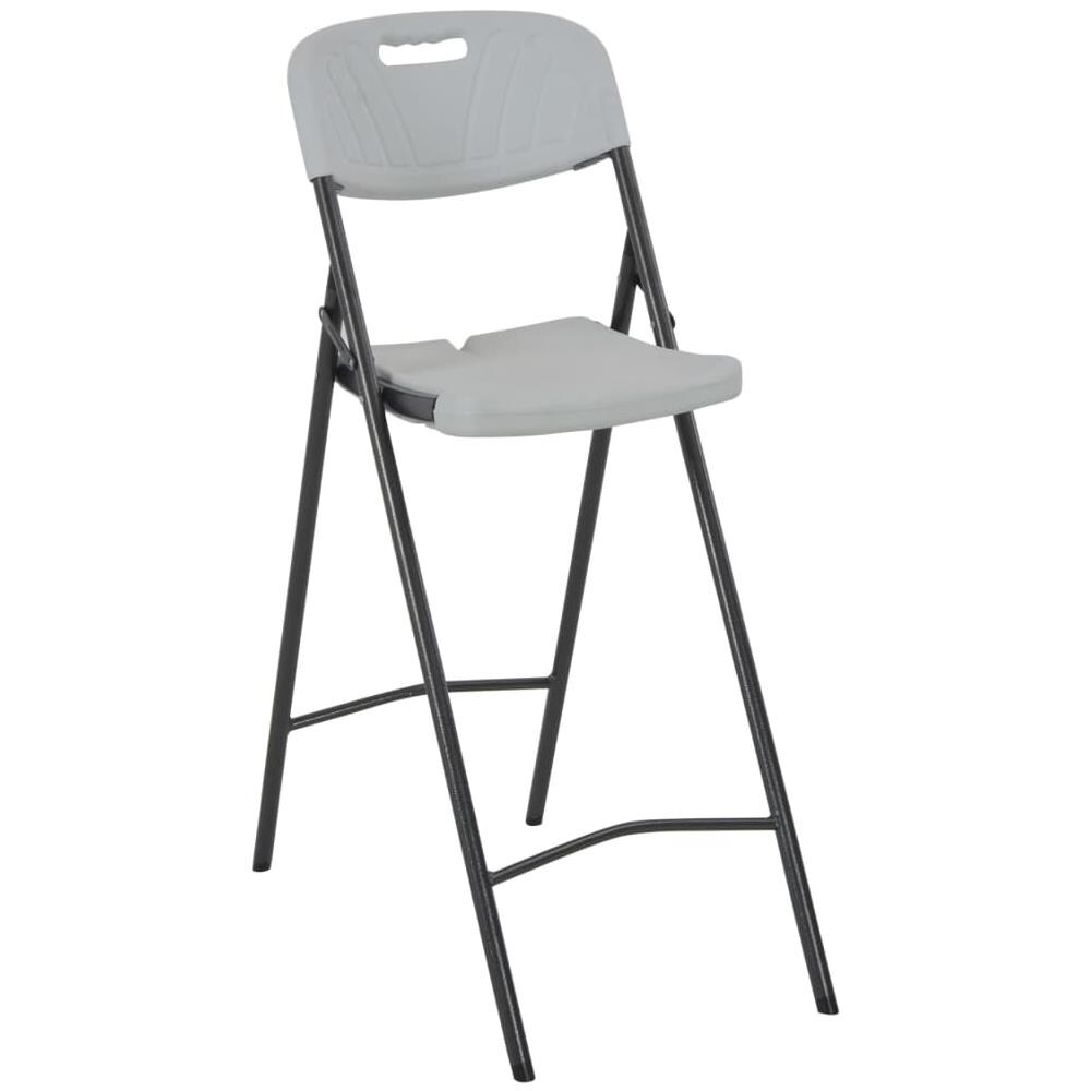 Sgabelli da Bar Pieghevoli 2 pz HDPE e Acciaio Bianco - Foto 2