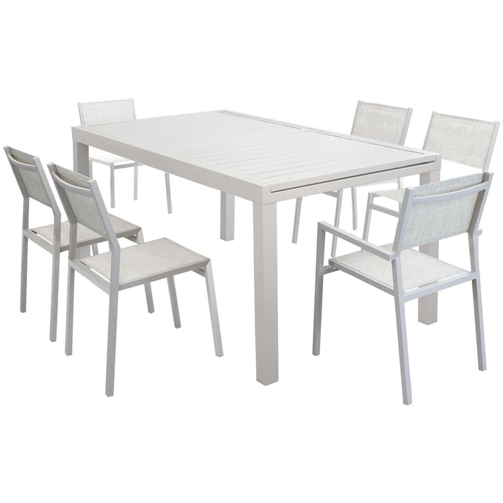 Tavolo Giardino In Rattan 70x120 Cm SinergiaFD - Resistente Alle Intemperie, Design Elegante, Colorazioni Bianco, Antracite, Cappuccino, Per Esterno E Interno