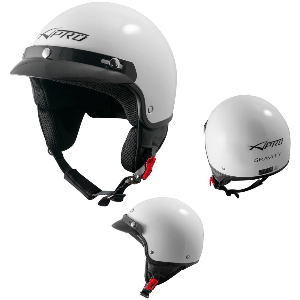 Casco Demi Jet Scooter Moto Omologato Ece 22 05 Frontino Sonicmoto Bianco Xs - Foto 1