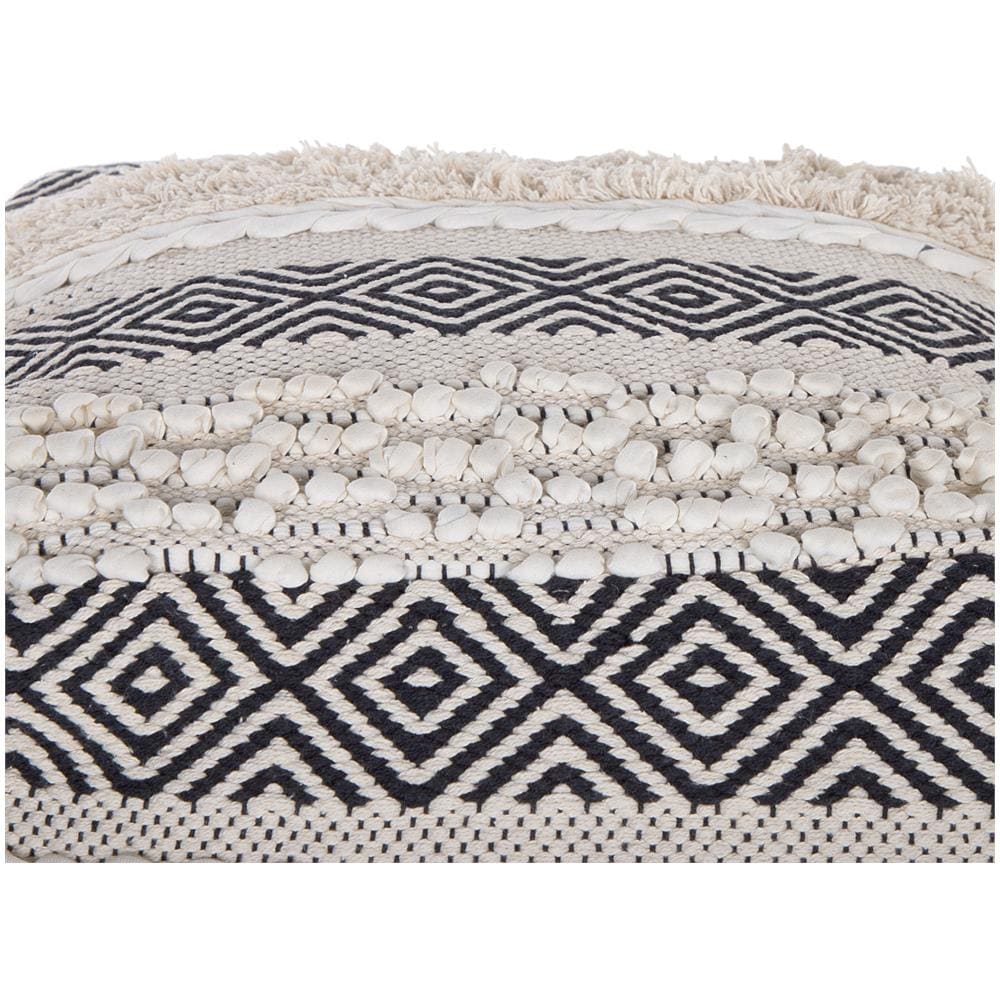 Pouf In Cotone Crema 50 X 50 Cm Kanam - Foto 2